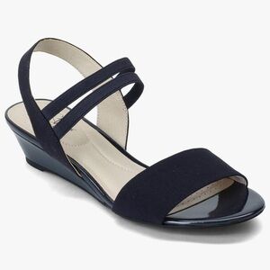 Lifestride Women's Yolo Wedge Sandal - Navy- 9W- NWOT
